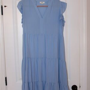Light Blue Tiered Dress